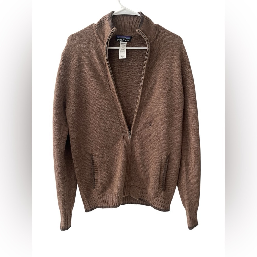 Patagonia Merlow Wool Blend Half Zip Sweater Men’s Small Brown outdoors